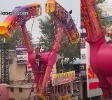 Tourists Stranded Upside Down on Amusement Ride at Nampally Exhibition