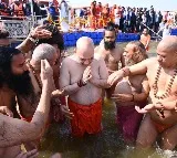 Amit Shah takes holy dip at Triveni Sangam in Prayagraj during Maha Kumbh visit