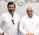 గుజరాత్ ముఖ్యమంత్రి భూపేంద్ర పటేల్‌ను కలిసిన మోహన్ బాబు, విష్ణు మంచు 