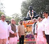 Telangana Guv, CM Reddy pay tributes to Mahatma Gandhi at Bapu Ghat