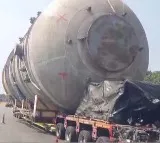 Giant 100-Foot Tanker Travels from Kakinada to Odisha