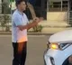 Accident to Rahul Dravid car