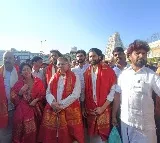 Thandel Movie Team In Tirumala Temple