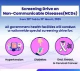 Health Ministry launches screening drive against high BP, diabetes, cancer in adults