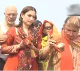 Tamannah attends Maha Kumbh along with family members