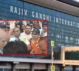 Passengers Protest at Shamshabad Airport Over Flight Delay