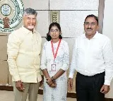 amaravati brand ambassador ambula vaishnavi meets cm chandrababu naidu
