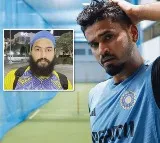 Jaskiran Singh Receiving a Pair of Shoes from India Batter Shreyas Iyer
