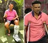 Rahul Dravid’s Viral Photo Shows Him on Crutches After Cricket Injury