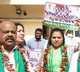 BRS MLCs stage novel protest wearing chilli garlands in Talangana
