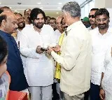 Chandrababu and Pawan Kalyan Share a Light Moment at Araku Coffee Stall Inauguration