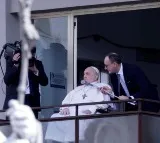 Pope Francis appears at hospital window to render blessing, discharged