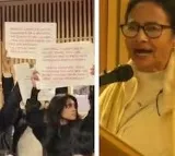 Mamata Banerjee heckled by group of protesting students during speech at Oxford University event