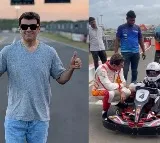 Ajith gives tips to son Aadvik on racing in Go Kart circuit in Chennai