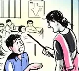 Teacher Beats Students with Slipper for Not Doing Homework
