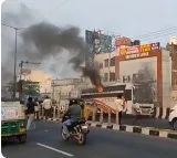 Vijayawada Bus Stand Fire Travels Bus Completely Burns