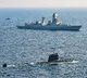 Indian Navy Shares Image of Warship Submarine and Helicopter