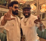 Rana Daggubati poses with 50 Cent, Cuba Gooding Jr. and Flo Rida