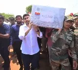 Minister Nara Lokesh Carries Martyr Murali Nayaks Coffin