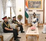 President Droupadi Murmu Meets CDS and Tri Services Chiefs