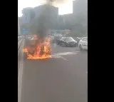 Hyderabad Cable Bridge Car Fire Averted Major Accident