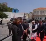 Narendra Modi Cyprus Representative Greets PM Modi by Touching His Feet