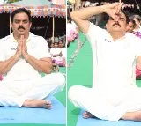 Nadendla Manohar Celebrates Yoga Day in Tenali with Yoga Asanas