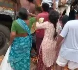 Road accident in Mancherial district people steal soaps