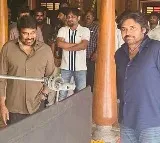 Chiranjeevi on Ustaad Bhagat Singh Set Watching Pawan Kalyan