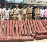 Pushpa Scene in Seshachalam Forest Smugglers Attack Police