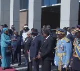 PM Modi accorded 21-gun salute during ceremonial welcome in Namibia