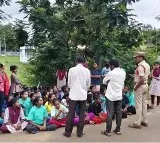 Tribal Girls Ashram School Students Protest Against HM