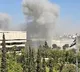 Syria military headquarters attacked by Israel news reader flees live