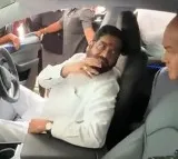 Eknath Shinde drives Tesla in Assembly premises
