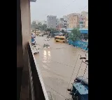 Hyderabad Rains Heavy Rain Causes Flooding on Roads