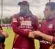 Cricket legends Harbhajan, Raina and Bravo celebrates with West Indies Champions