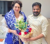 Revanth Reddy Meets Priyanka Gandhi Discusses Telangana Issues