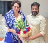 Revanth Reddy Meets Priyanka Gandhi Discusses Telangana Issues