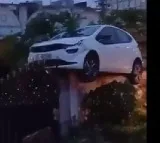 Car Accident in Medchal Sleepy Driver Crashes Into House Wall