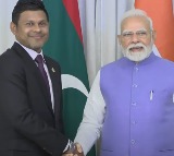 PM Modi meets Maldivian Vice President Hussain Latheef in Male