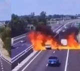 Plane Crashes Into Italian Highway Killing Two In Fiery Explosion