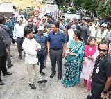CM Revanth Reddy visits some flood-hit areas in Hyderabad