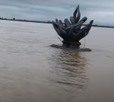 Godavari River Swells at Kaleshwaram Gyanadeepa Submerged