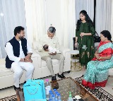 Chandrababu Visits Rammohan Naidus Residence in Delhi Blesses Newborn