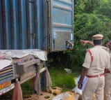 Bapatla District Huge Theft 255 Laptops Stolen From Container Lorry