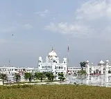 Kartarpur Sahib Gurdwara in Pakistan partially submerged in floodwater of Ravi river