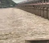 Prakasam Barrage Sees Massive Flood Flow Again Over 3 Lakh Cusecs Released