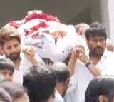 Chiranjeevi Carries Mother in Laws Bier
