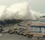 Uppada Beach Road Damaged Due to High Waves