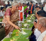 Nirmala Sitharaman Serves Food to Devotees in Tirumala